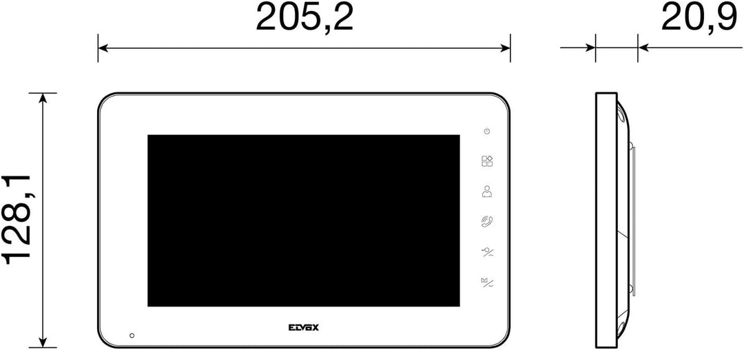 VIMAR K40911 Videosprechenalagen-Set enthält Freisprech-Videohaustelefon LCD 7in, 2-Taste Klingeltab