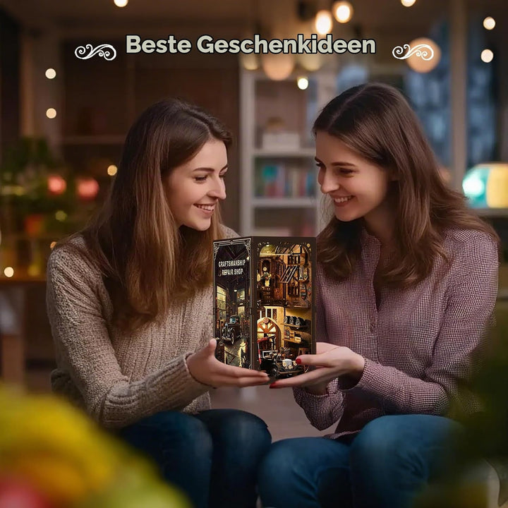 Book Nook Kit, DIY Miniatur Haus Puppenhaus Bausatz Bücherregal Deko für Jugendliche und Erwachsene（