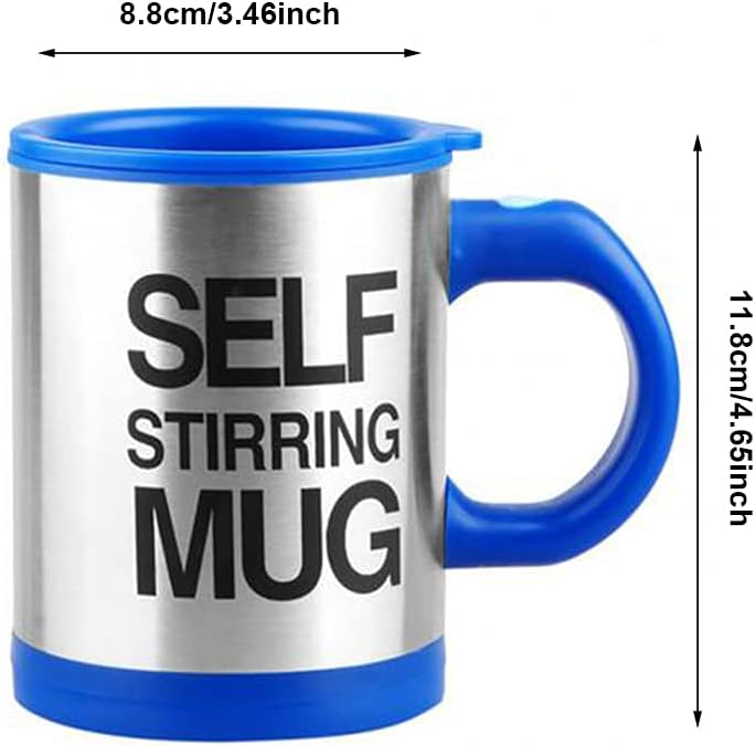 Automatischer Rührbecher, 400 ml, elektrischer Kaffee-Mixbecher für Reisen, Haushalt, Geschenk, Blau