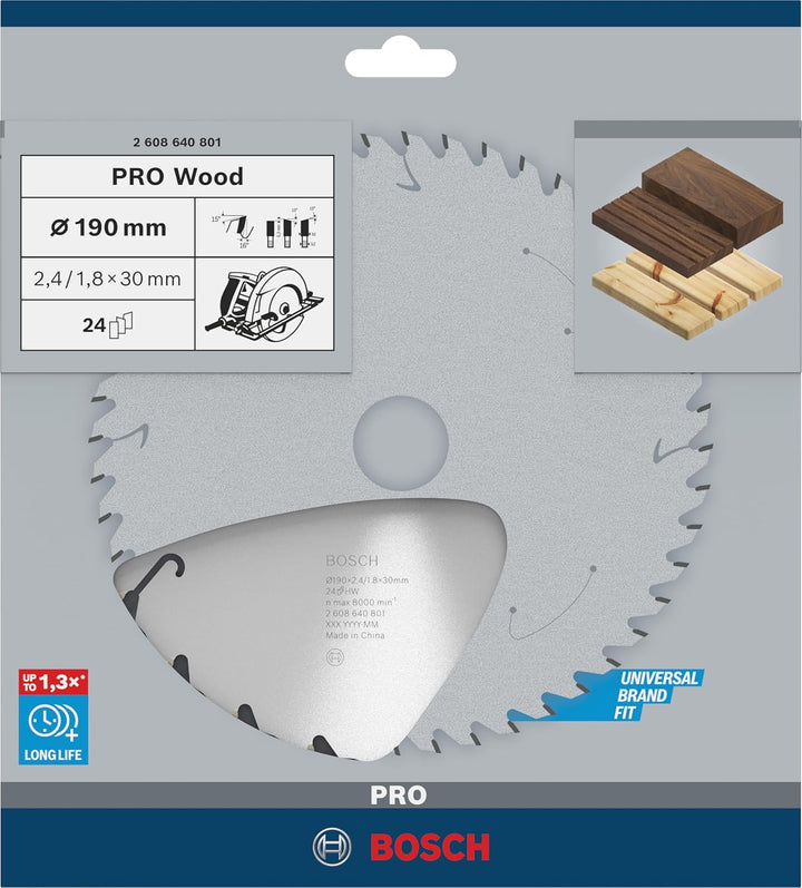 Bosch 1x PRO Wood Kreissägeblatt für Akku-Handkreissägen (für Weichholz, Hartholz, Ø mm, Professiona