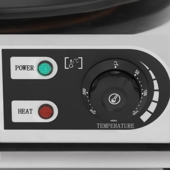 Crepes Maker Elektrisch, 3KW Profi Crepe Maker mit 40cm Antihaft-Platte, Temperaturregelung 50-300°C