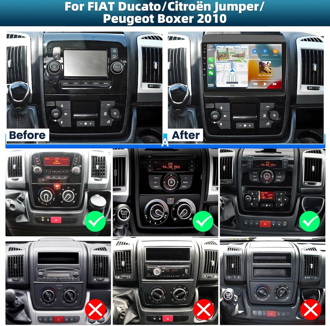 SIXTOP 2G+64G Android 13 Autoradio für FIAT Ducato 2010/Citroen Jumper/Peugeot Boxer Wireless CarPla