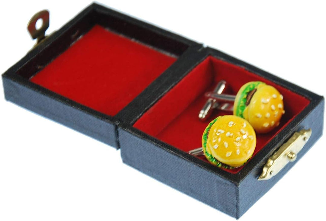 Miniblings Hamburger Burger Fastfood Manschettenknöpfe - Handmade I Manschettenknopf Cufflinks Hemdk