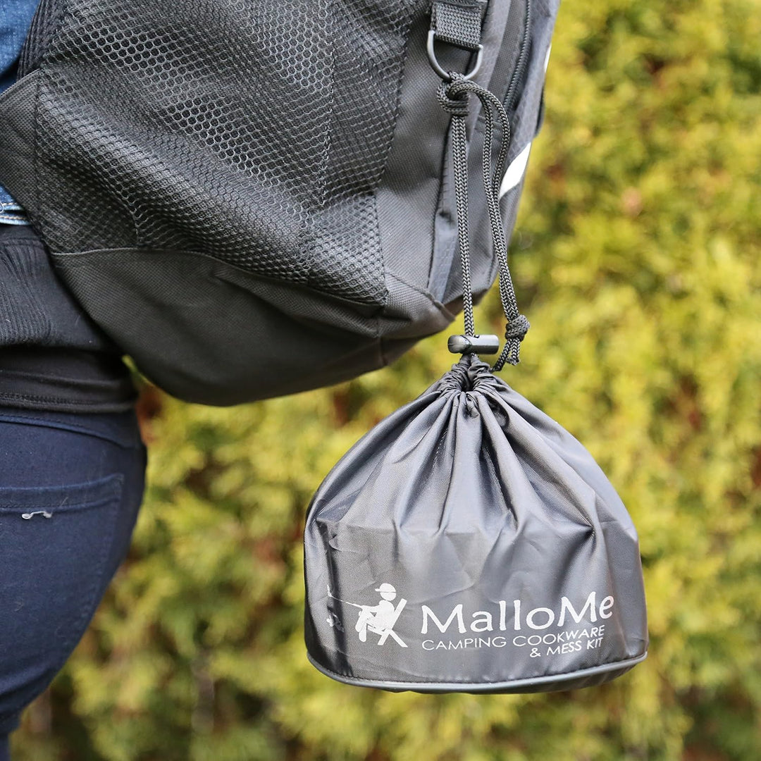 MalloMe Camping-Kochgeschirr-Set für Rucksackausrüstung – Camping-Kochset – tragbarer Campingkocher