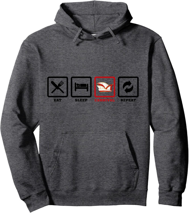 Karneval Eat Sleep Carnival Repeat Fasching Gruppenkostüm Pullover Hoodie