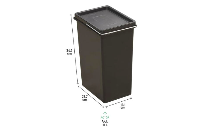 ARREGUI CBZ00682T Ersatzeimer für Mülltrennsysteme | 11 L |Ersatz Inneneimer aus Kunststoff mit Meta