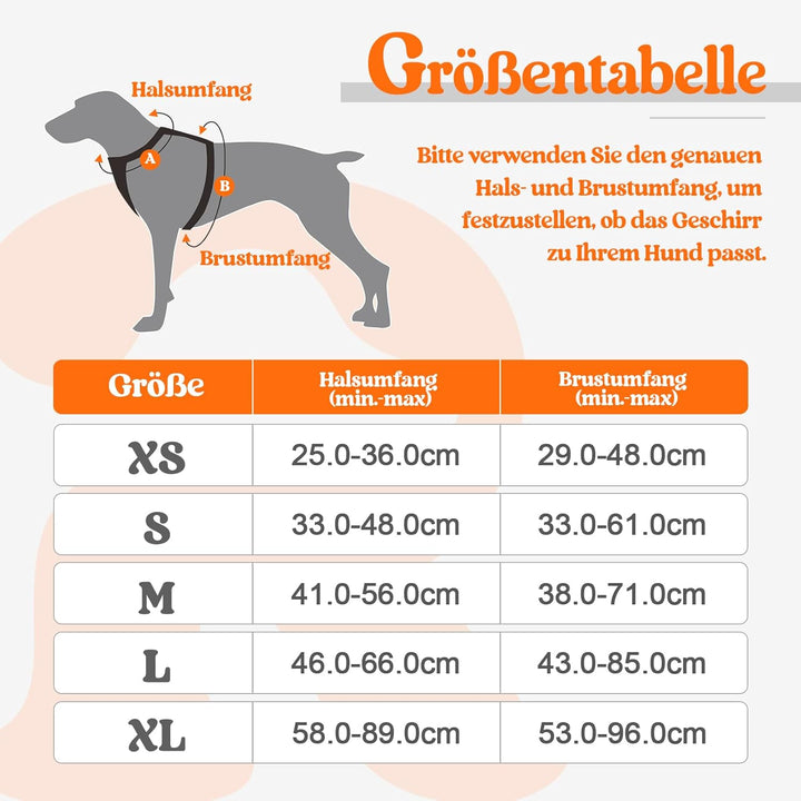 rabbitgoo Hundegeschirr Mittelgrosse Hunde Anti Zug Geschirr Hund mit Kontrolle No Pull Verstellbar