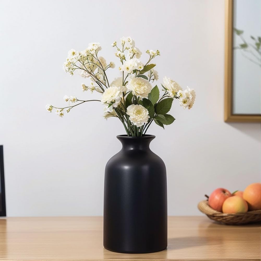 6er-Pack kleine Schwarze Vasen - Moderne Boho-Vasen für Trockenblumen, Tafelaufsätze in grossen Meng