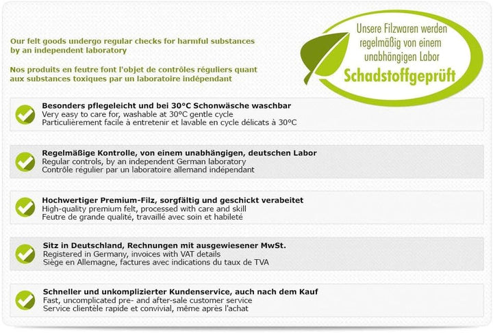 Luxflair 3er Set Faltbarer Aufbewahrungskörbe aus waschbarem Filz Graumeliert/grün, 30x24x15cm. Ordn