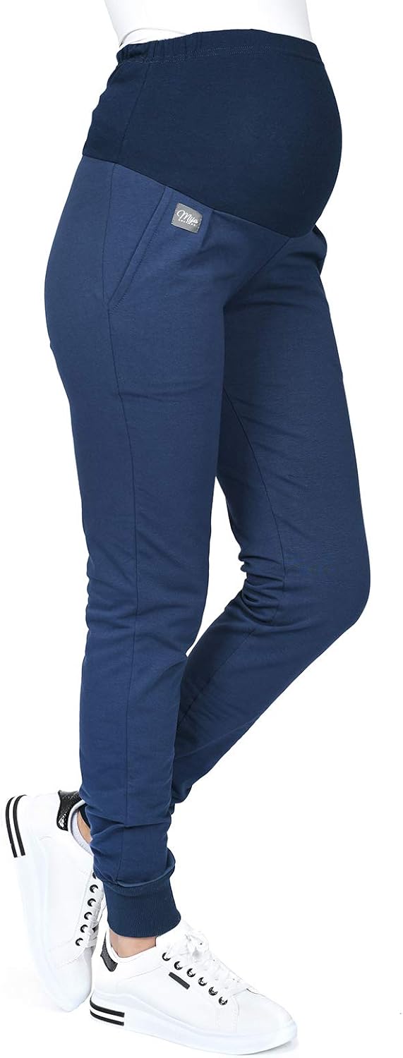MijaCulture Casual Schwangerschaftshose Umstandshose mit Bauch-Panel Coco M003 M Dunkelblau, M Dunke