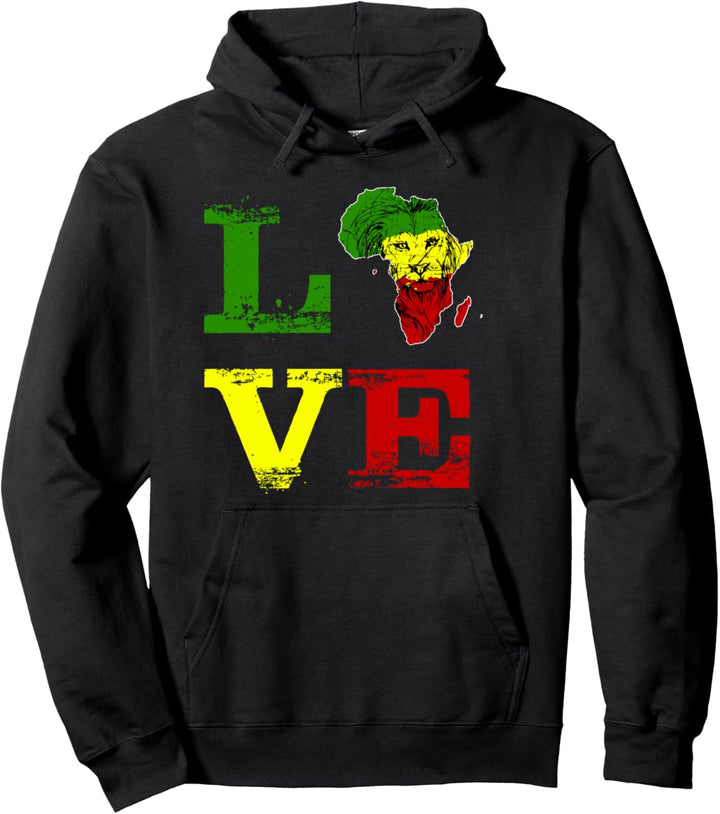 Love Afrika. Rastafari Löwe Geschenk Für Reggae musik fans Pullover Hoodie