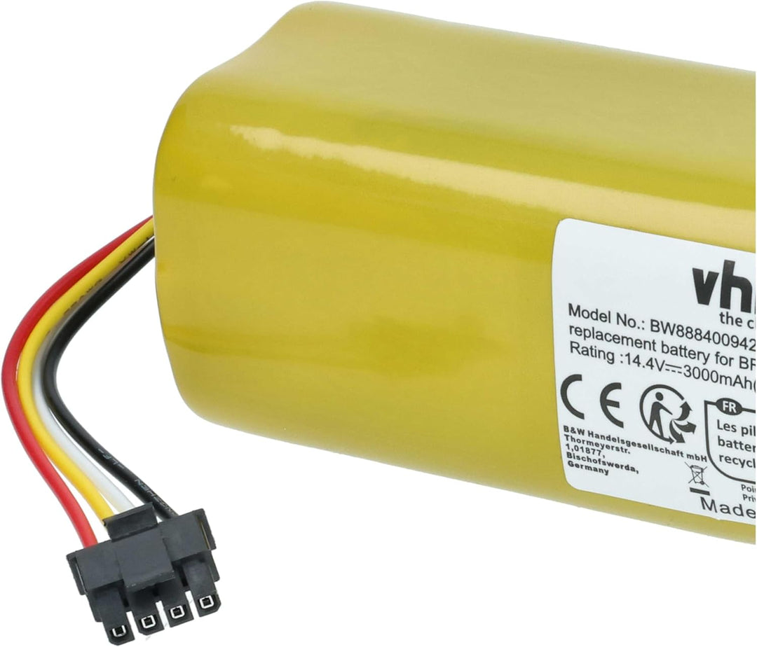 vhbw Akku kompatibel mit Xiaomi Mijia SDJQR02RR, ROBOROCK S50, ROBOROCK S51 Saugroboter (3000 mAh, 1