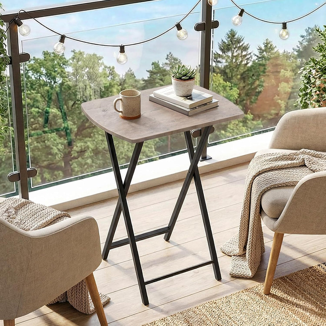 HOOBRO Beistelltisch Klappbar, Kleiner Sofatisch, Tablett Tisch, Kaffeetisch TV Tray im Industriesti