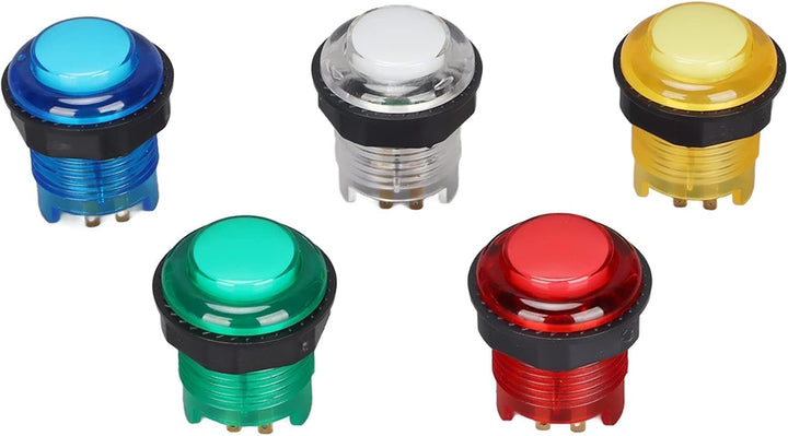 Cyrank 5 Stück Arcade-Drucktasten, 28 Mm LED-beleuchtete Drucktasten Für Arcade-Videospiele, Arcade-