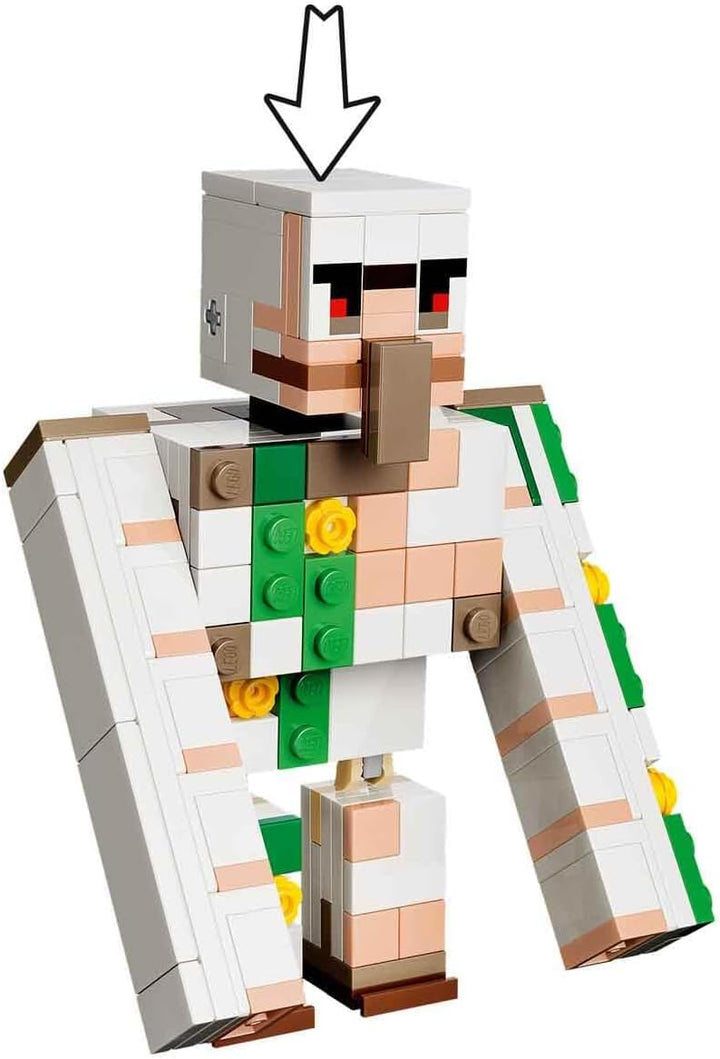 LEGO Minecraft Angriff des Hühnerreiters in der Wüste - Spielzeug mit 6 Figuren inkl. Eisengolem &amp; B