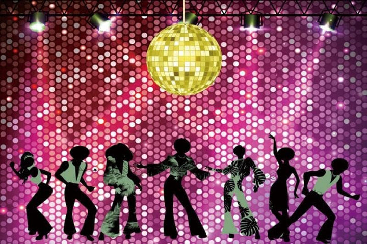 Renaiss 1.8x1.2m Disco Party Hintergrund Glänzende Neon Nacht 70er 80er 90er Disco Fieber Tänzer Fot