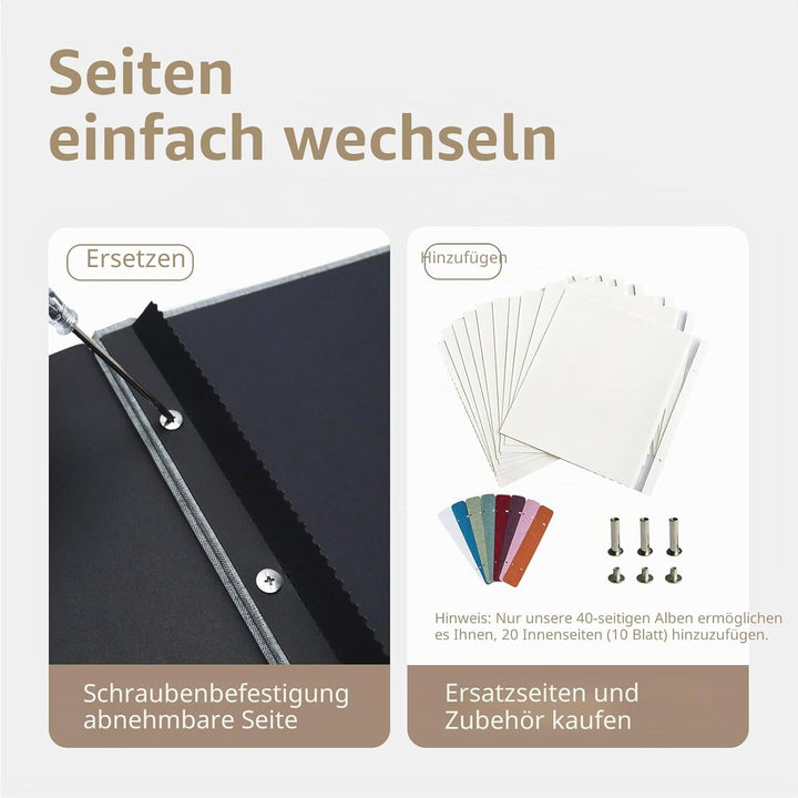 Vienrose Fotoalbum, selbstklebend, 10,2 x 15,2 cm, 12,7 x 17,8 cm, 21,6 x 27,9 cm, Scrapbook mit Met
