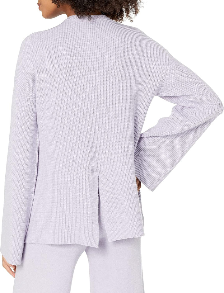The Drop Rippstrick-Pullover Alice für Damen, Rundhalsausschnitt, geschlitzte Rückseite XXL Staubvio