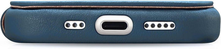 Mobiskin Hülle für iPhone 15 PRO (6,1 Zoll), Handyhülle mit Leder, Case kompatibel mit MagSafe, Schu