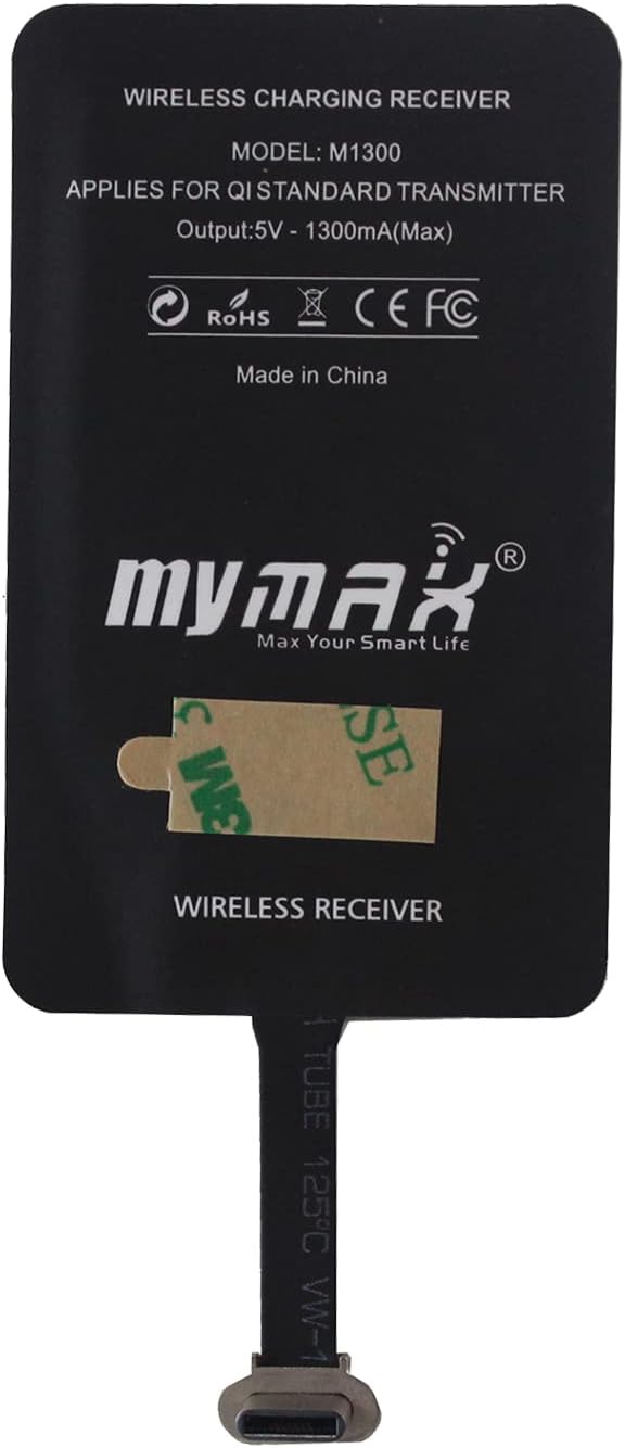 MyMax Superschneller 1300mA Typ C Qi kabelloser Ladeempfänger und Adapter für Google Pixel, Samsung,