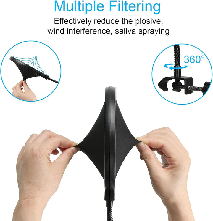 YOUSHARES Shure Sm7b Mikrofon Arm mit Pop Filter - Verbesserte Heavy Duty Mic Ständer Boom Arm mit 2