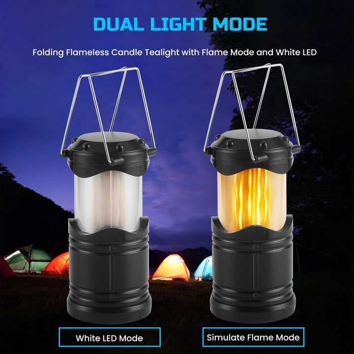 Lichamp LED-Camping-Laternen, batteriebetrieben, superhell, zusammenklappbar, Notfallzubehör, Dual-M