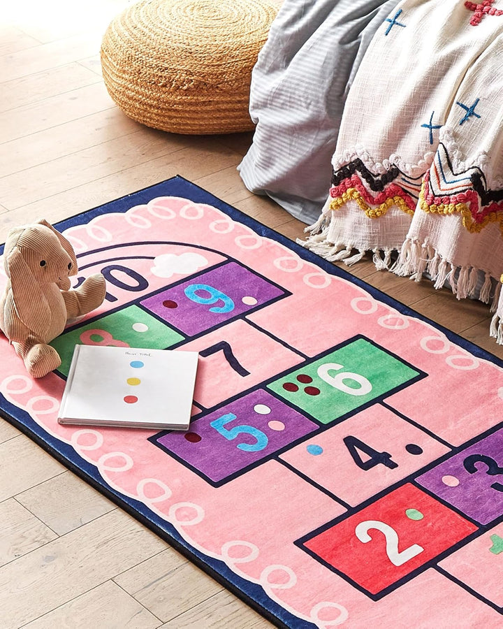 Teppich rosa 80 x 150 cm Prinzessin-Stil Hickelkasten-Funktion Honaz