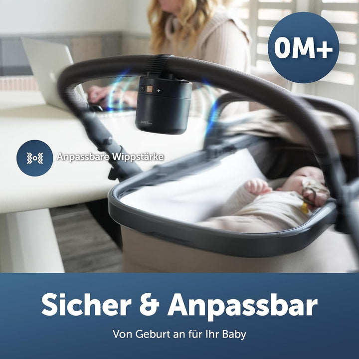 ZAZU ROXY Baby Rocker – Elektrischer Kinderwagen-Schaukler mit Weinen-Sensor, einstellbarer Wipp-Stä