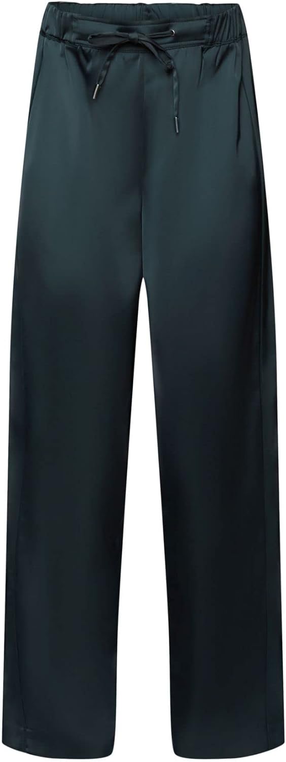 ESPRIT Satinhose mit weitem Bein 30 Dark Teal Green, 30 Dark Teal Green