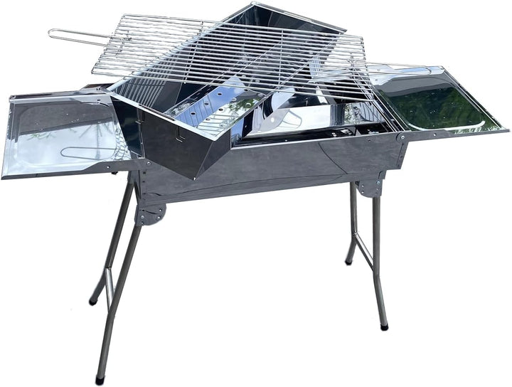 walexo Familien Grill Mangal mit klappbaren Füssen Schaschlik und BBQ Kohlegrill Säulengrill Standgr