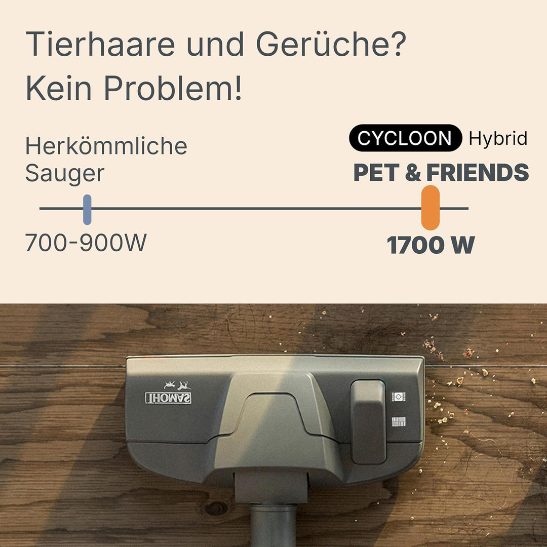 THOMAS CYCLOON HYBRID PET &amp; Friends, beutelloser Bodenstaubsauger, 1700 Watt