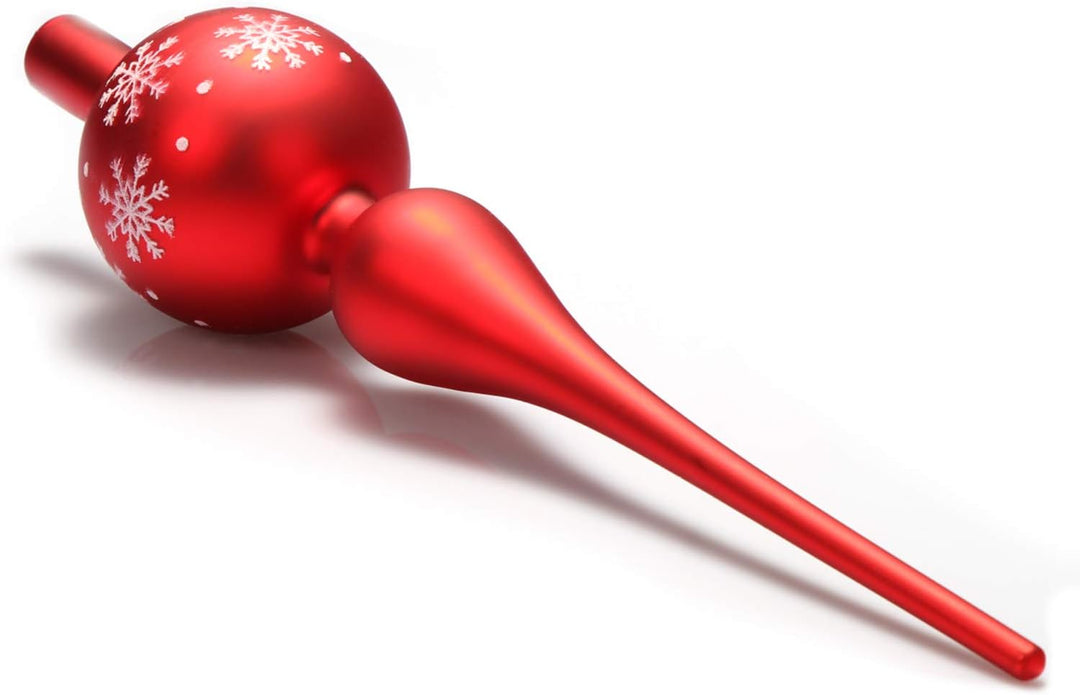 com-four® Weihnachtsbaumspitze matt - Christbaumspitze aus echtem Glas für Weihnachten - Tannenbaums