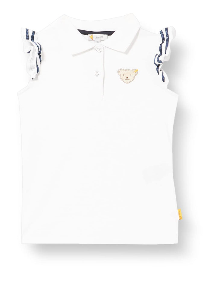 Steiff Mädchen Poloshirt Kurzarm Polohemd 86 Bright White, 86 Bright White