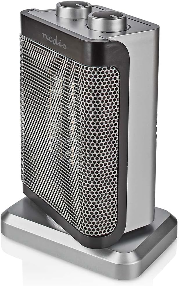 Nedis HTFA17GY - Keramik-PTC-Heizlüfter - 1000/1500 W - 2 Heizstufen - Einstellbares Thermostat - Os
