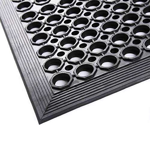 rg-vertrieb Gummimatte 60x90cm rutschfeste Ringgummimatte mit Rand für Eingang, Aussenbereich & Gewe