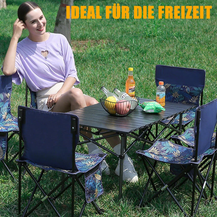 Klappbarer Campingtisch Aluminium 95x55 cm, Wetterfester Faltbarer Tisch für 4-6 Personen, Leicht &amp;