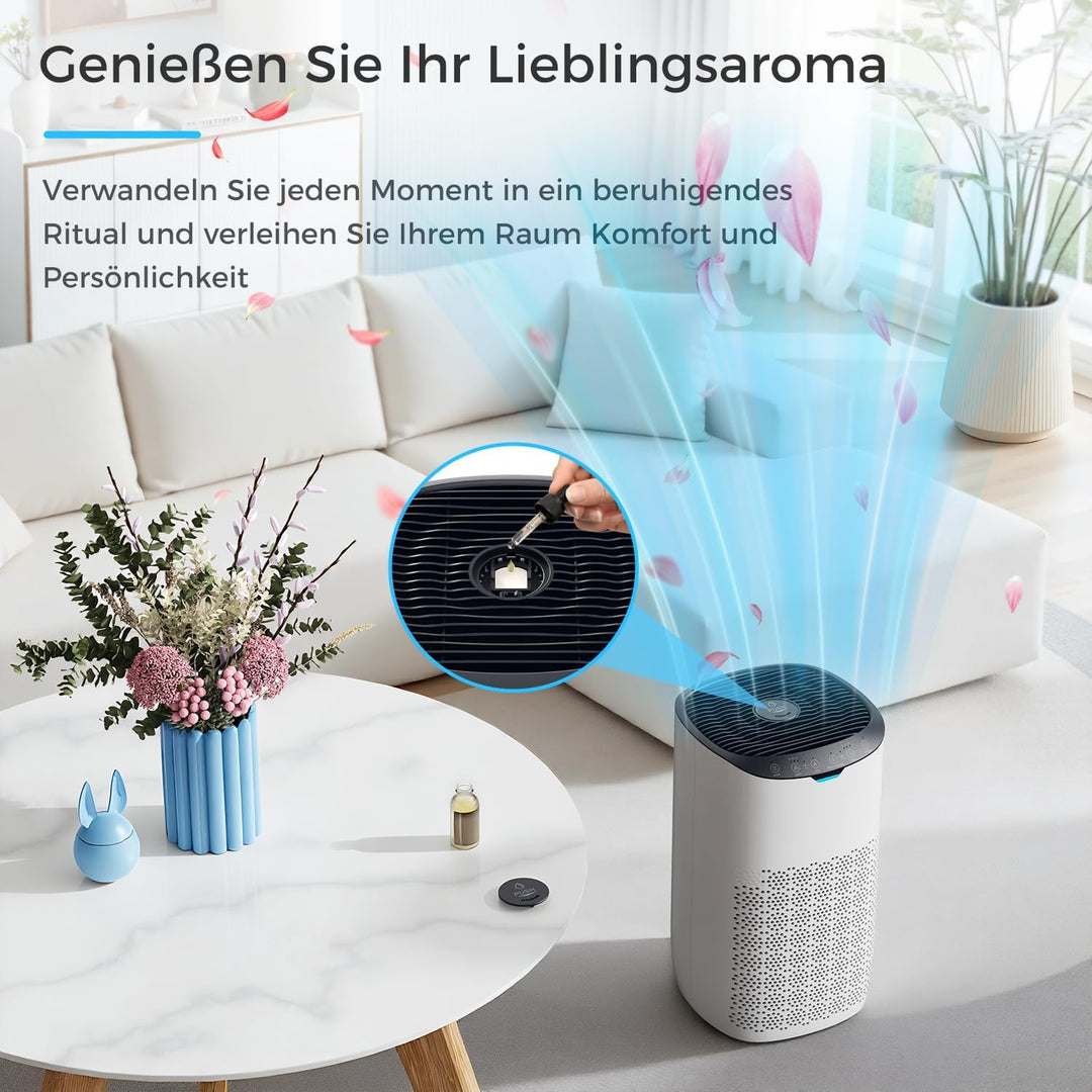 AROEVE Luftreiniger, CADR 300 m³/h für 120 m² Raum, Luftreiniger Allergiker gegen Pollen, Staub, Tie