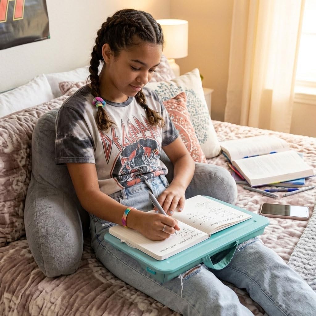 LAPGEAR Kompakter Schossschreibtisch, passend für Laptops bis zu 38,1 cm (15 Zoll), Aqua Sky, Style
