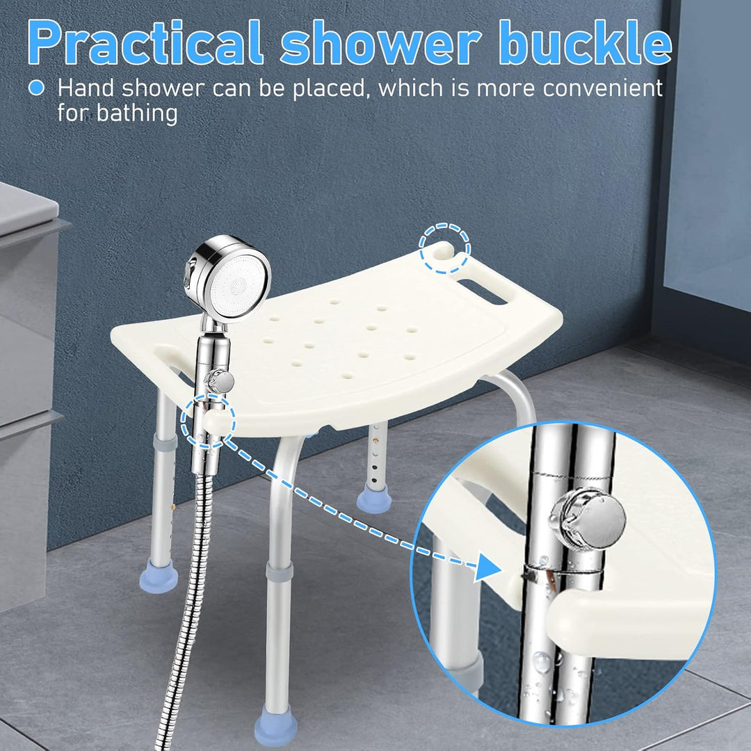 Sonnewelt Duschhocker Duschstuhl Belastung 136kg 8-Fach höhenverstellbar Badhockerund 35-55 cm Anti-