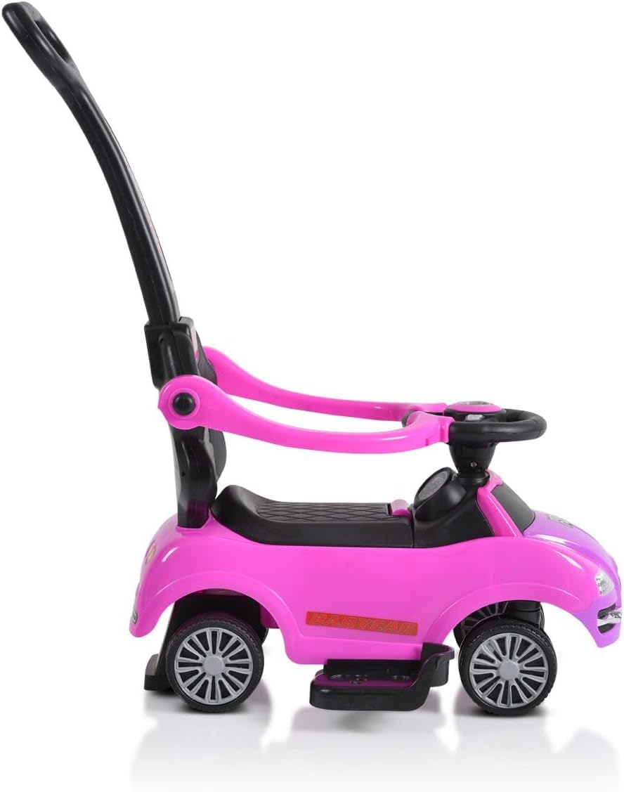 Moni Rutschauto 2 in 1 Rider 308, Rutscher mit Griff, Lehne, Bügel, Fussstütze pink, Pink