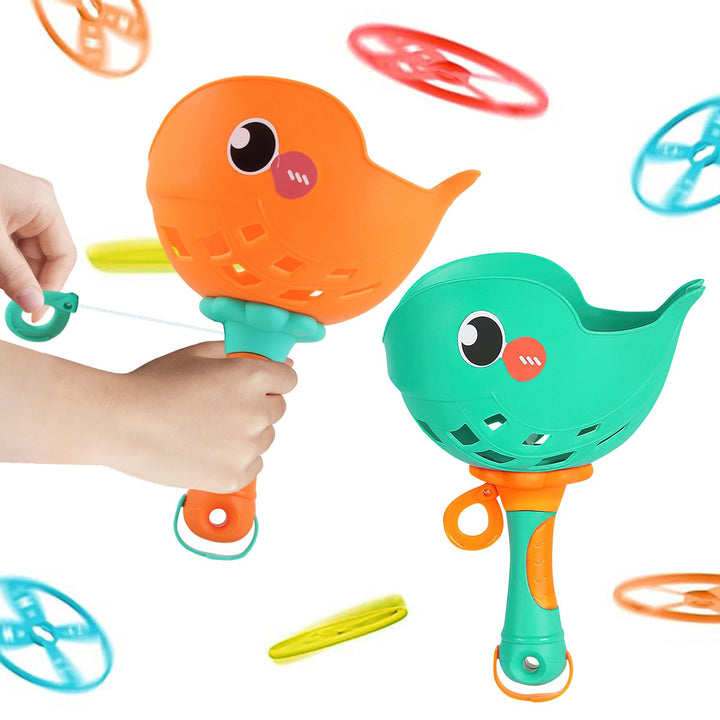 Flying Disc Launcher, 2er-Pack Outdoor Spielzeug Kinder Enthält 32 Fliegende Untertassen, Propeller