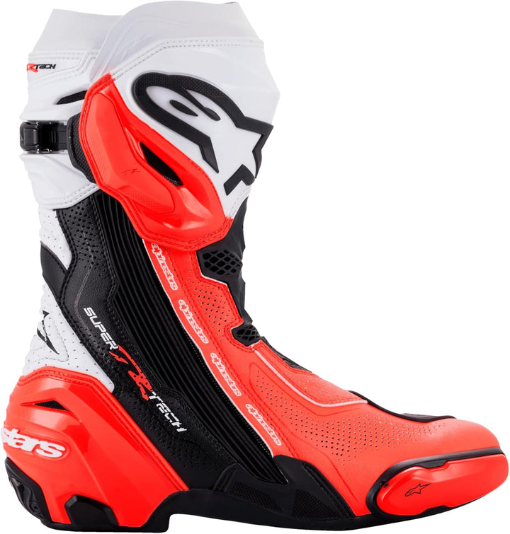 Alpinestars Herren X Tech 7 Stiefel Schwarz (Grösse 44) 44 EU Schwarz Weiss Rot Fluoreszierendes Gel