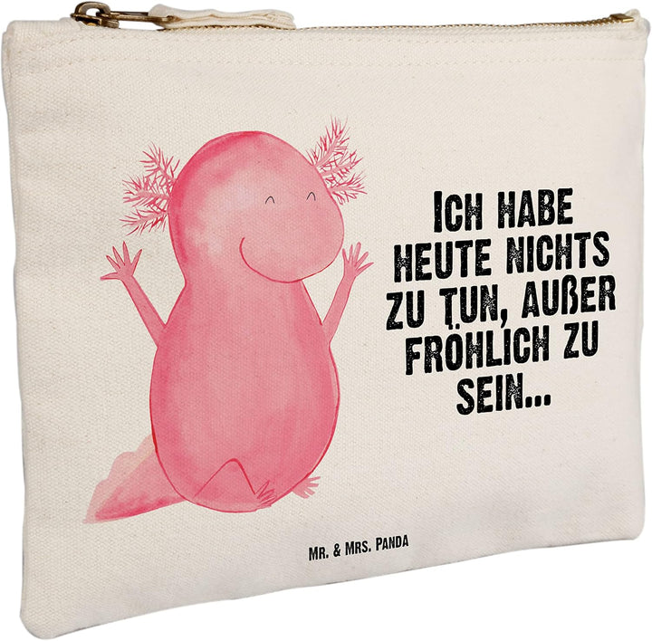 Mr. & Mrs. Panda Schulmäppchen Axolotl Hurra Grösse M - Geschenk, Schwanzlurch, Freude, Schminktasch