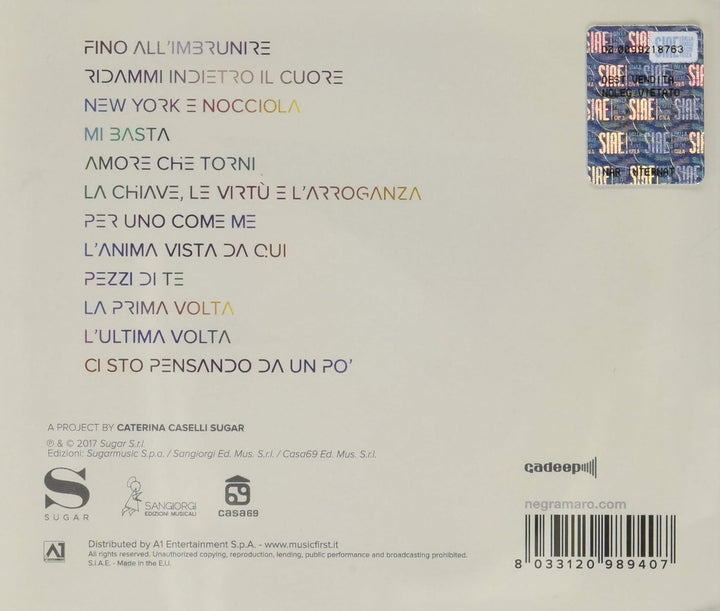 Amore Che Torni, Audio-CD