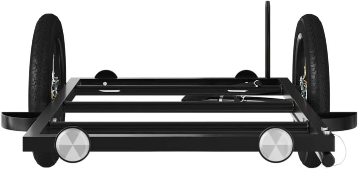 Mangloder Fahrradanhänger Schwarz 122x53x Eisen mit Deichsel, Zuladung, Sicherheitsflagge, ideal für