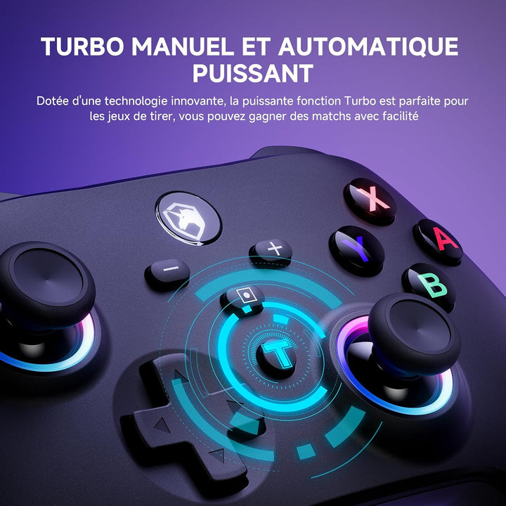 ECHTPower Switch Controller, Switch Pro Controller mit Turbo/Programmbare Taste/Vibration/RGB/6-Achs