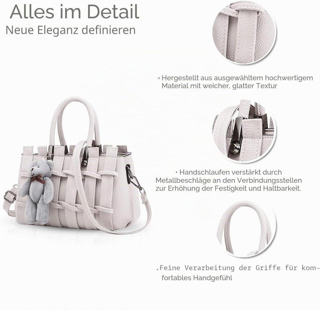 Neue Mädchen/Frauen süsse Mode-Handtasche Messenger Bag Umhängetasche Schulter-Geldbeutel Tote Weiss