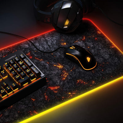 TITANWOLF - RGB Gaming Mauspad - LED Schreibtischunterlage - 800x300 mm - XXL Mousepad - LED Multi C