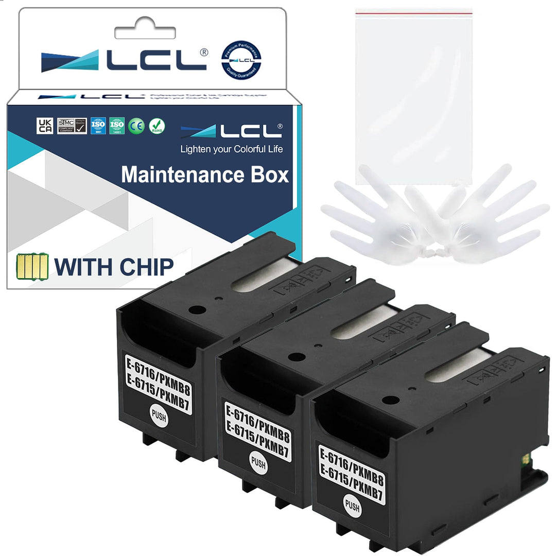 LCL Kompatibel Wartungsbox T6716 C13T671600 3Pack Ersatz für Epson Workforce Pro WF-C5210DW WF-C5290