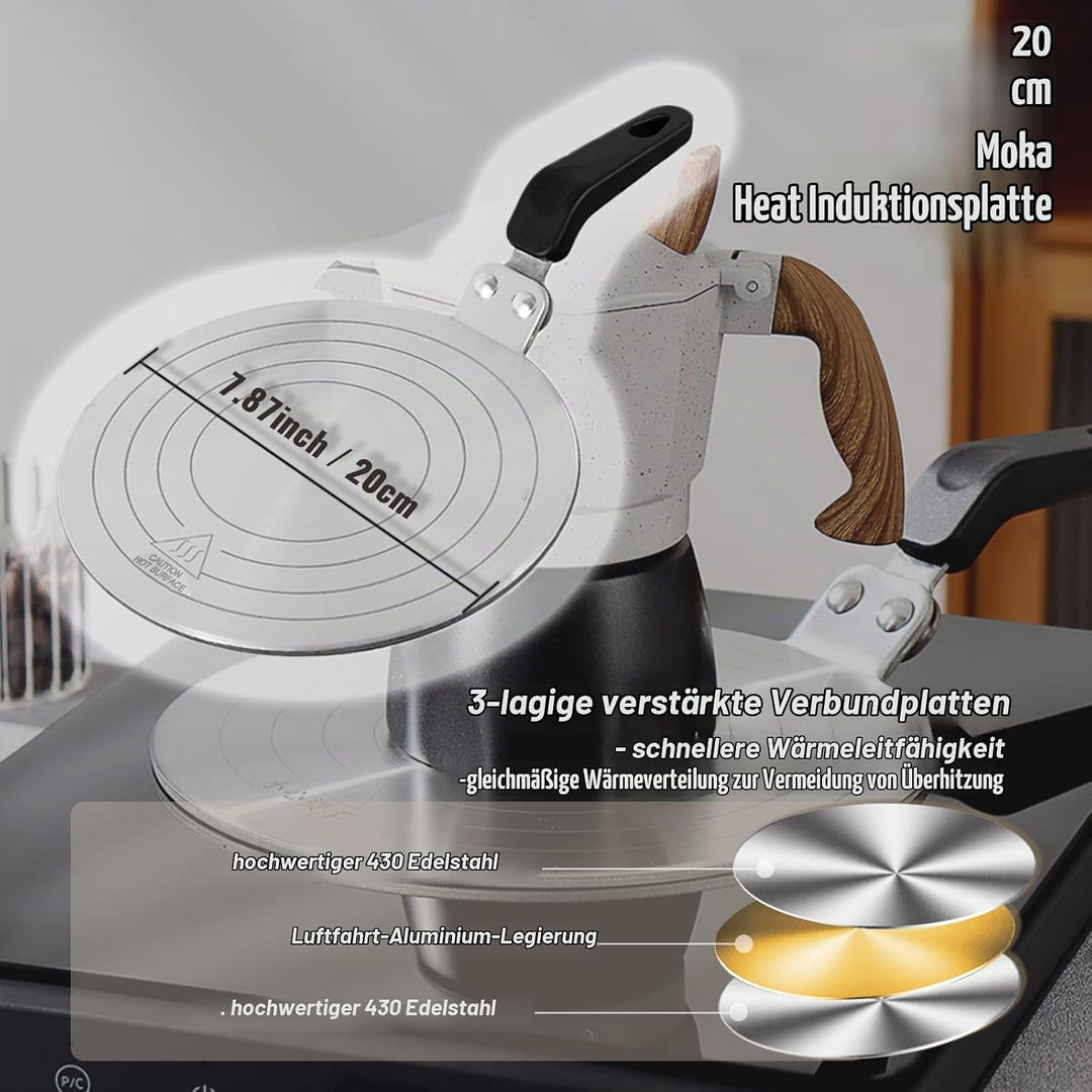 Universal Induktion Adapterplatte Ø 20 cm, Kleine Induktionsadapter mit Wärmeisolierunggriff aus Ede